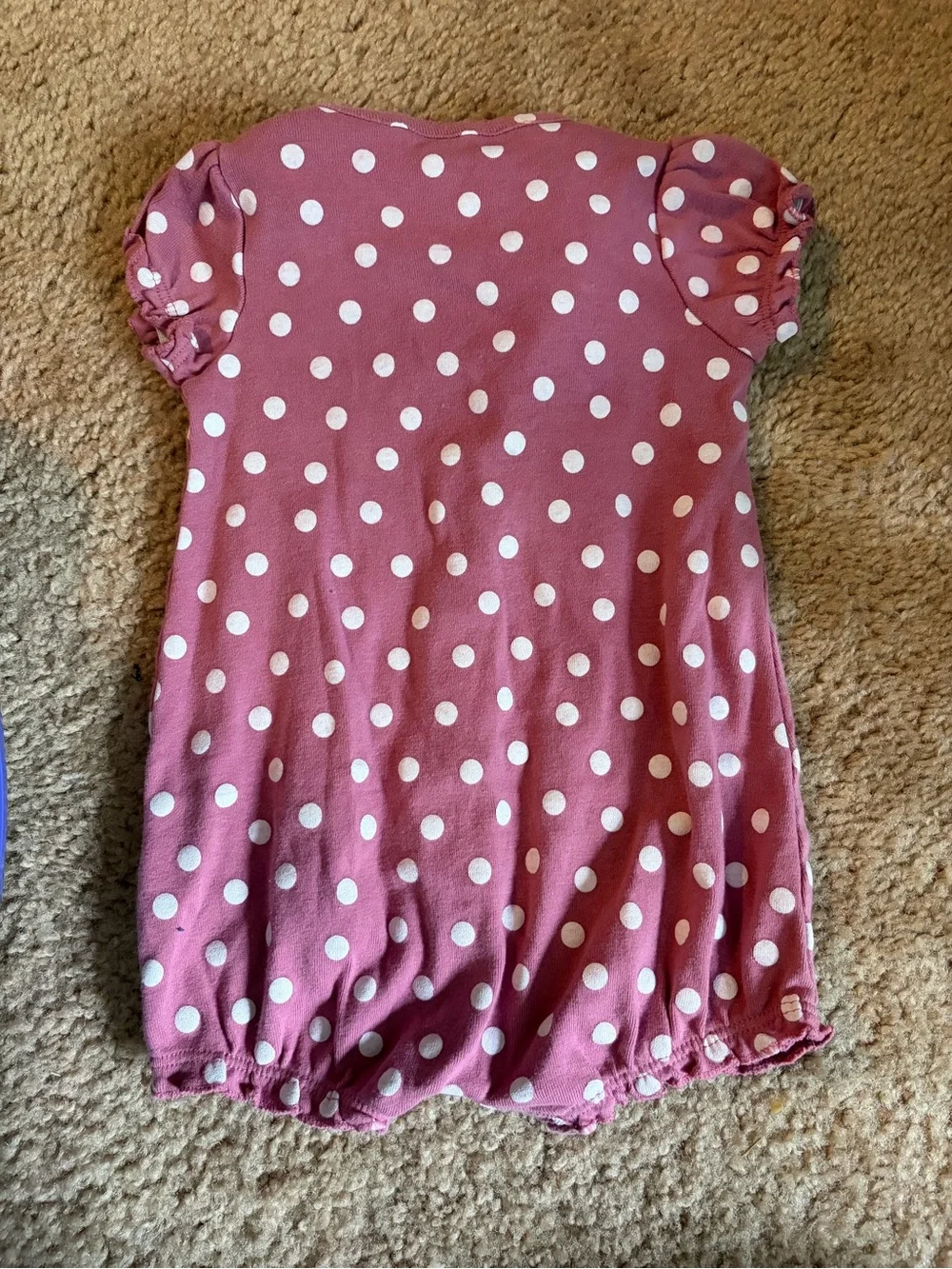 Carter's Mauve Polka Dot Onesie with Bee Patch